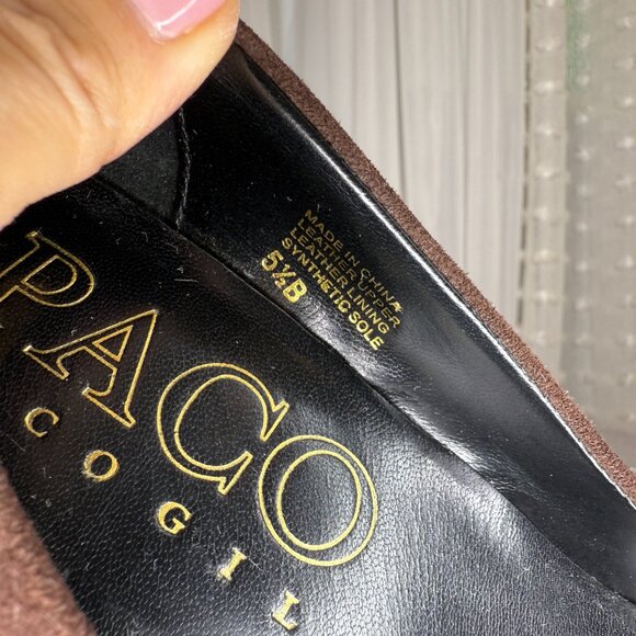 Paco Gil Brown Suede Welty Topstitched Platform High Heel Pumps Size 5.5 W - Picture 11 of 11